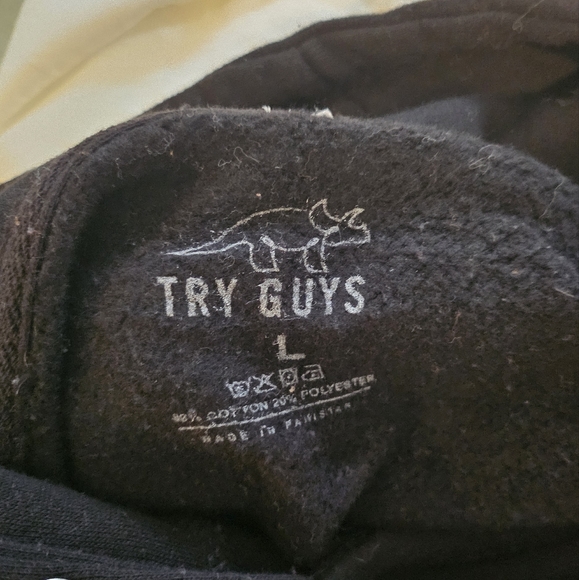 The Try Guys Tryceratops Line Crop Hoodie - Picture 4 of 5